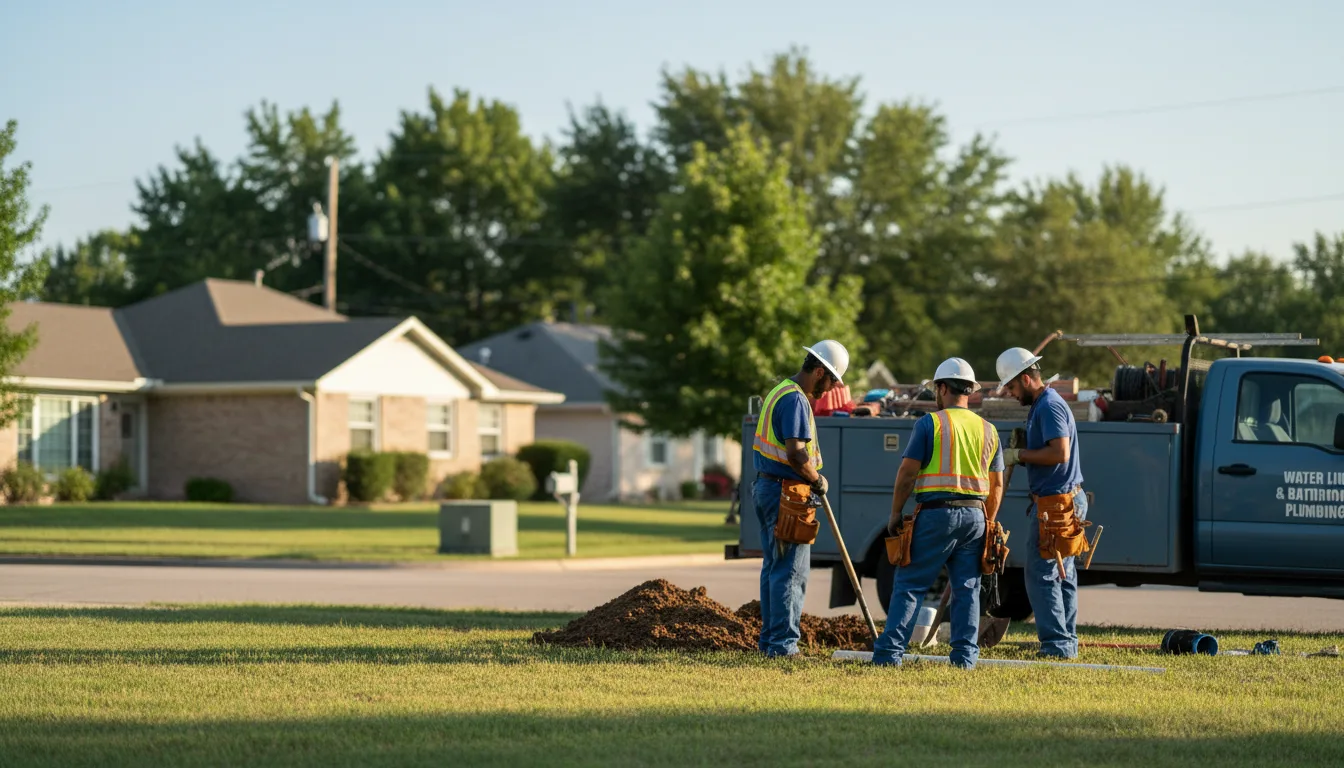 Residential water line and bathroom plumbing service in Hampton, NE